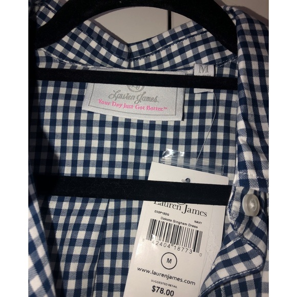 Lauren James Gingham Shirt Dress. NWT. Size M. - Picture 4 of 6